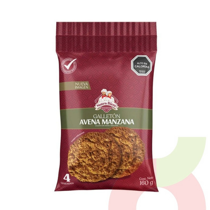 Galletón Avena y Manzana Nutra Bien 160Gr 4 Unidades  - 7803525001155.JPG