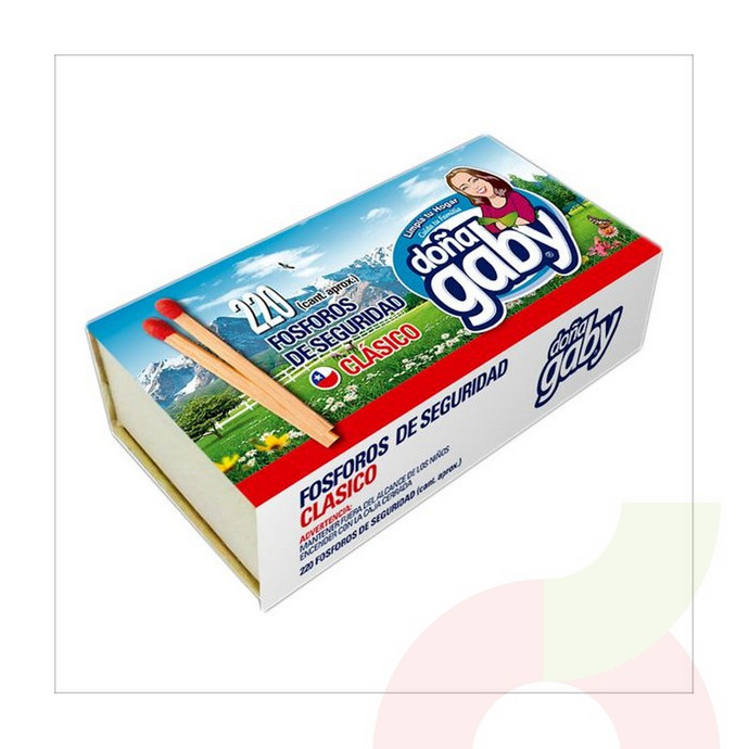 Fósforos Hogar Mediano 220 Unidades Doña Gaby - fosforo gaby 220 (2).jpg