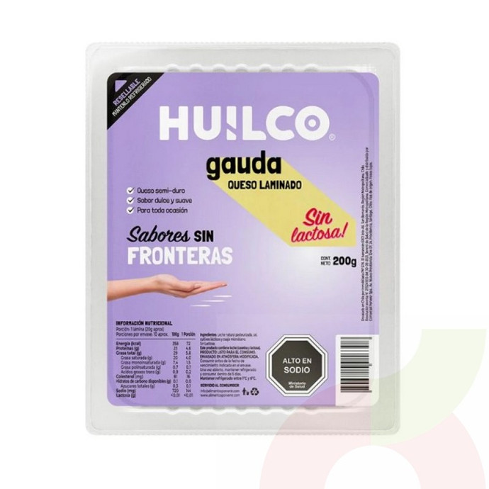 Queso Gauda Sin Lactosa Huilco 200Gr - 7804647571151.jpg