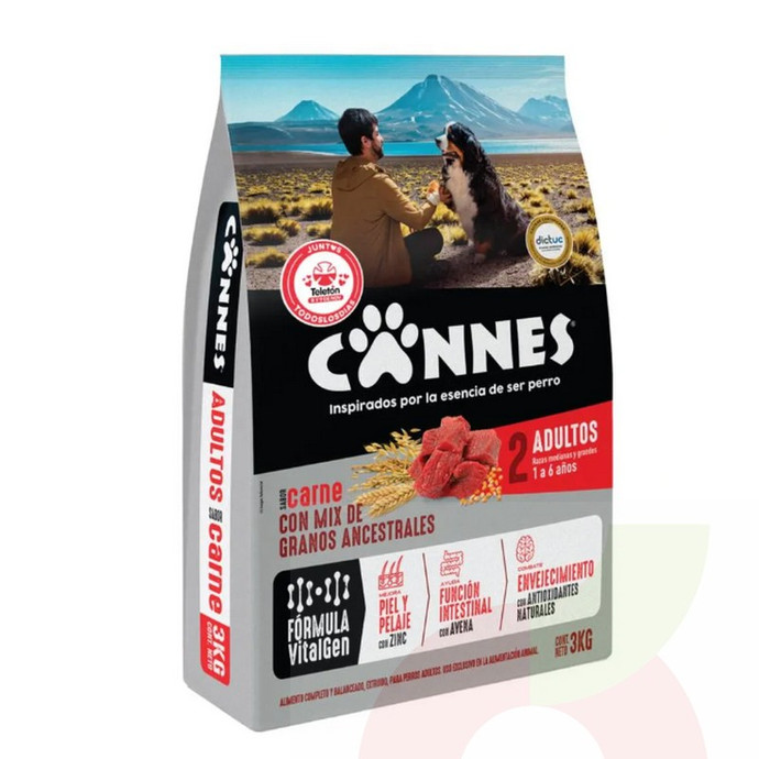 Alimento Perro Adulto Raza Pequeña Carne Cannes 3Kg - Cannes carne  raza pequeña.jpg
