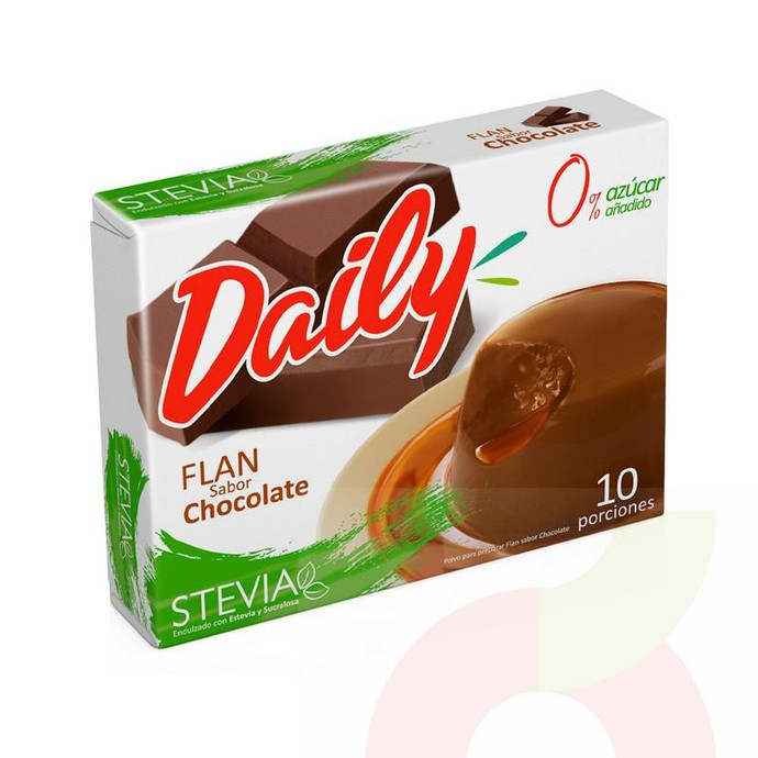Flan Chocolate con Stevia Daily 20Gr - Flan De Chocolate Con Stevia Daily  20Gr