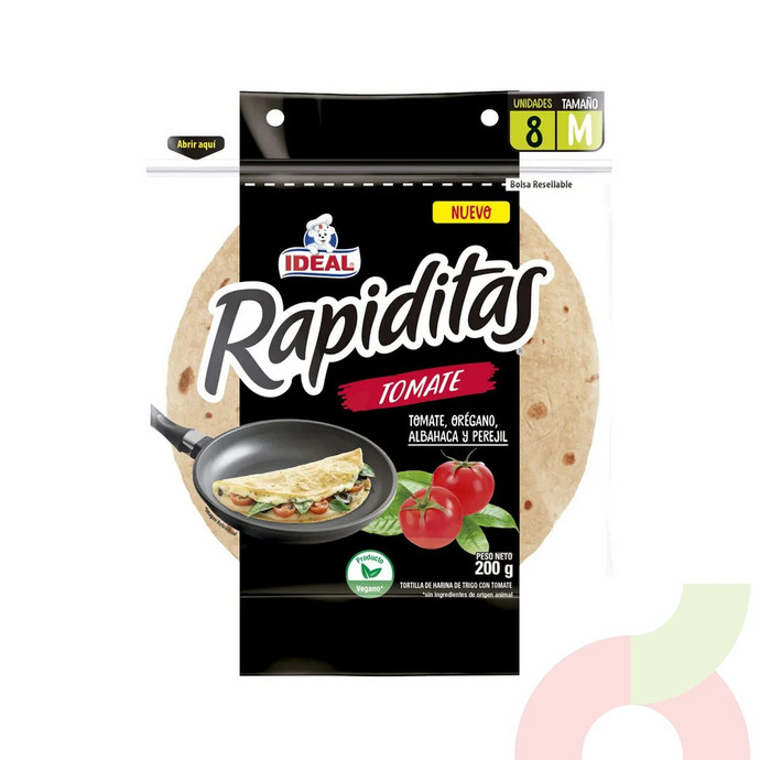 Tortillas Rapiditas Tomate M Ideal 200Gr 8 Unidades - 7803403003431.JPG