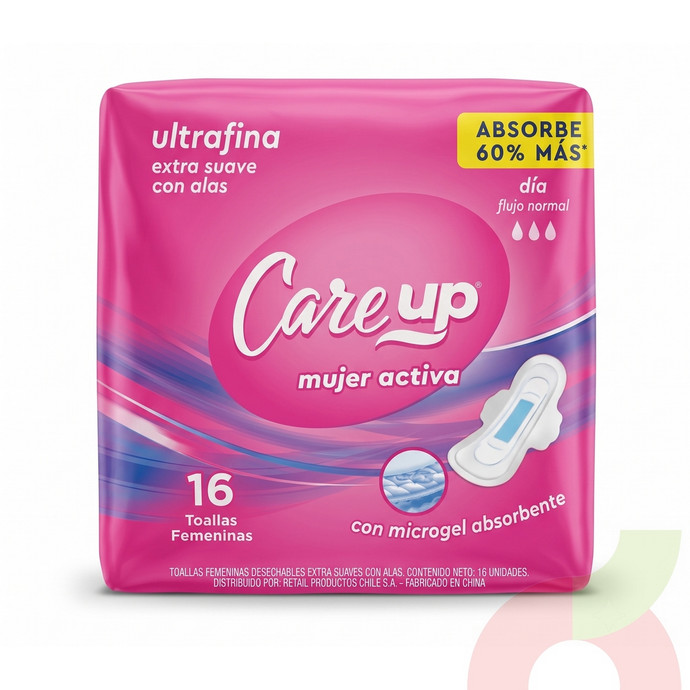 Toallas Higiénicas Ultrafina Care Up 16 Unidades - Toallas Higiénicas Ultrafina Care Up 16 Unidades.JPG