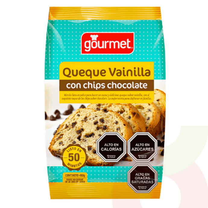 Pre-Mezcla Queque Vainilla Chips Gourmet 400Gr - Premezcla Queque Vainilla Chips-Gormet 400Gr