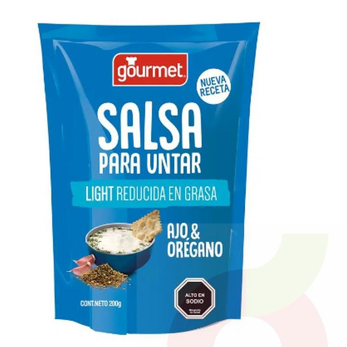 Salsa para Untar Light Ajo y Orégano Gourmet 200Gr - Salsa Para Untar Light-Ajo Y Orégano-Gourmet 200Gr