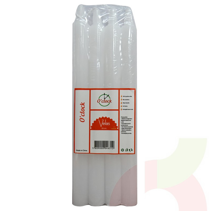 Vela 18CM oclock 4 Unidades - velas 18 cms.JPG