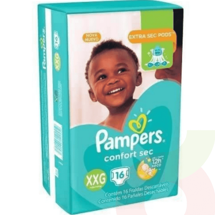 Pañal Pampers Confort Sec Talla Xxg 16 Uni - Pañales Confort Sec Talla Xxg 16 Unid-Pampers