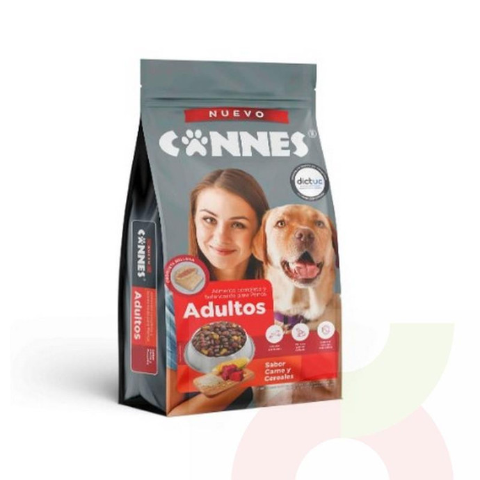Alimento Perro Adulto Carne y Cereales Cannes 3Kg - Alimento De Mascota De Carne-Cannes 3Kg