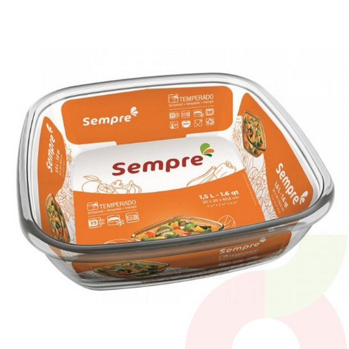Asadera Cuadrada Sempre 1.5Lt  - asadera sempre 1,5L temperado.JPG
