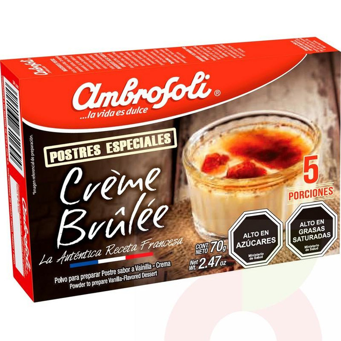 Flan Creme Brulee Ambrosoli 70Gr - Postre Due Creme Brulee-Ambrosoli 70Gr