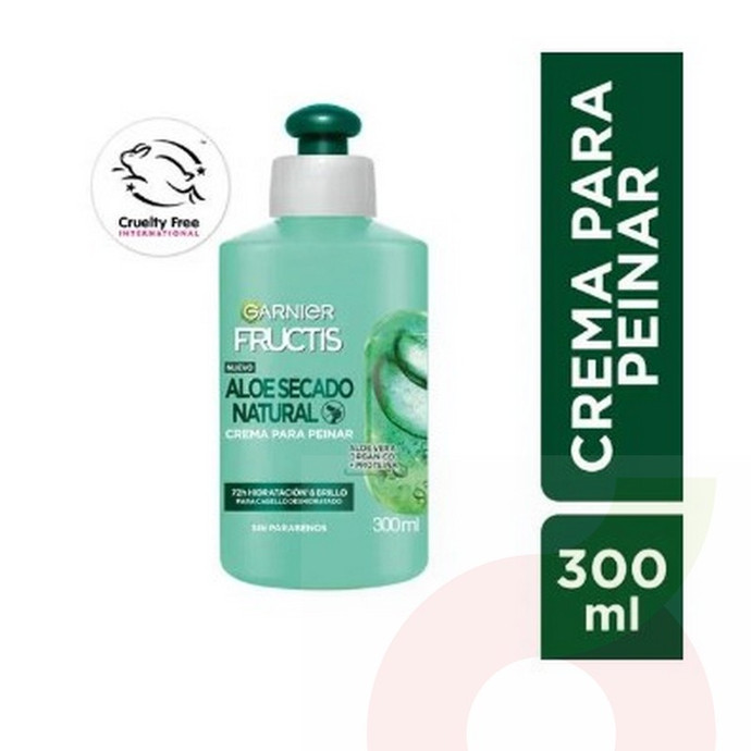 Crema Peinar Aloe Secado Natural Cabello Deshidratado Fórmula Vegana Fructis 300Ml - Crema para peinar Garnier .jpg