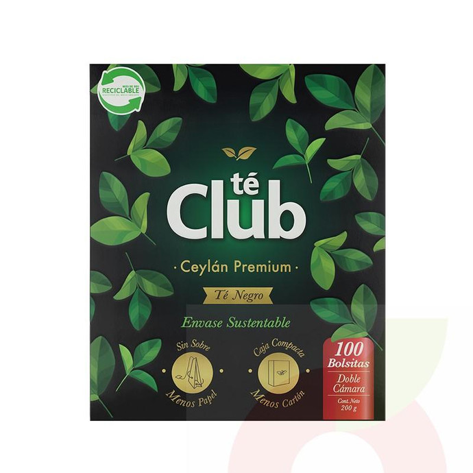 Té Sustentable Premium Té Club 100 Unidades 200Gr - Te Club Sustentable 100B