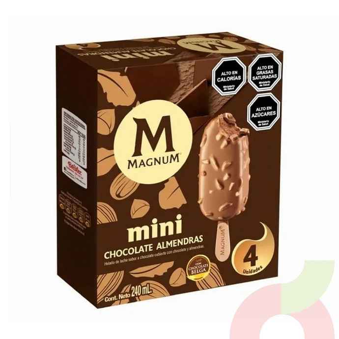 Mini Magnum Chocolate Almendra Bresler 240Ml 4 Unidades - Mini Magnum Chocolate Almendra Bresler 240Gr 4 Unidades.JPG
