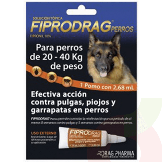 Solución Tópica Perros 20-40 Kg Fiprodrag 2.68Ml - Fiprodrag Perros 20-40 Kg.