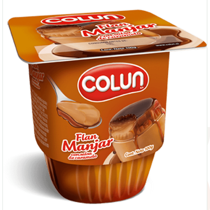 Flan Colun Manjar 100Gr  - Postre Flan Colun 100Gr Manjar