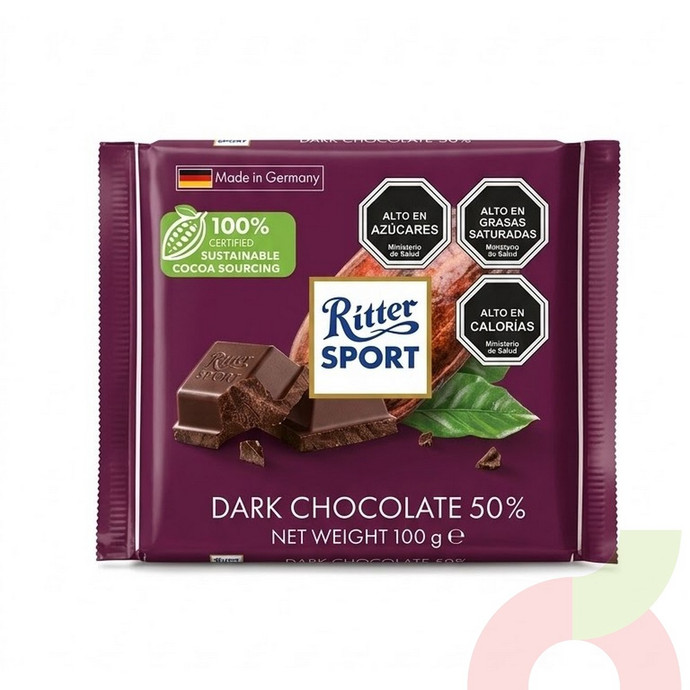 Chocolate Oscuro Ritter Sport 100Gr - Dark Chocolate Ritter Sport 100Gr.JPG