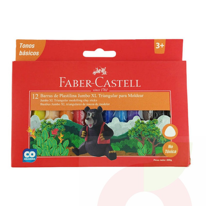 Plasticina Jumbo Xl  12 Unidades Faber Castell - plasticina faber.c.jpg