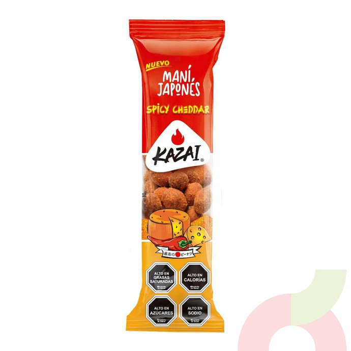 Maní Japonés Spicy Cheddar Kazai 80Gr - Mani Japones Kazai Spicy Cheddar.JPG