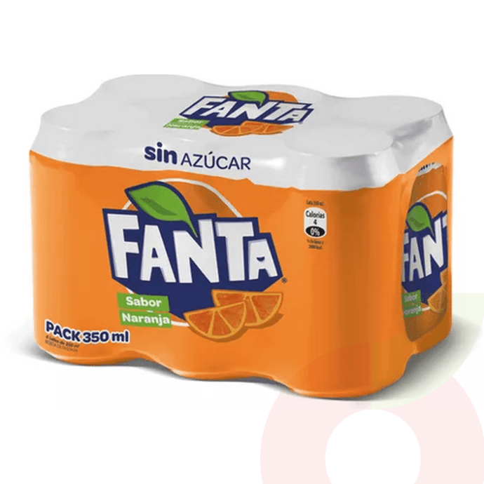  Pack Zero Fanta 350Cc 6 Unidades - Bebida Fanta Zero 350Cc 6 Uni