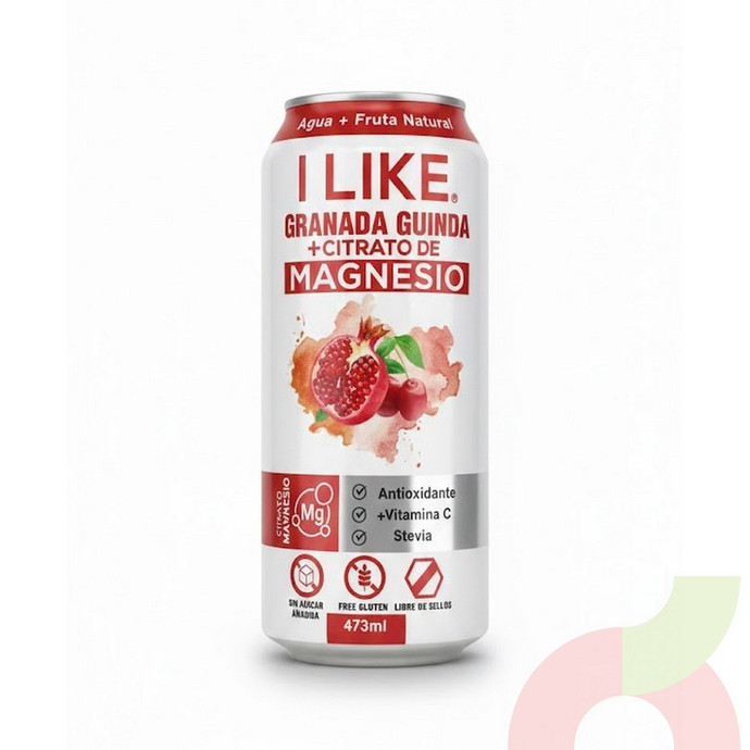 Agua Granada Guinda+Citrato de Magnesio I Like 473Ml - granada guinda lata.JPG