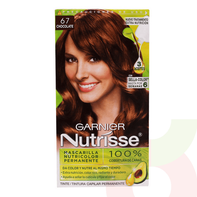 Tintura Pelo Nutrisse 67 Chocolate Garnier - Tintura De Cabello Nutrisse-Garnier Chocolate 6.7