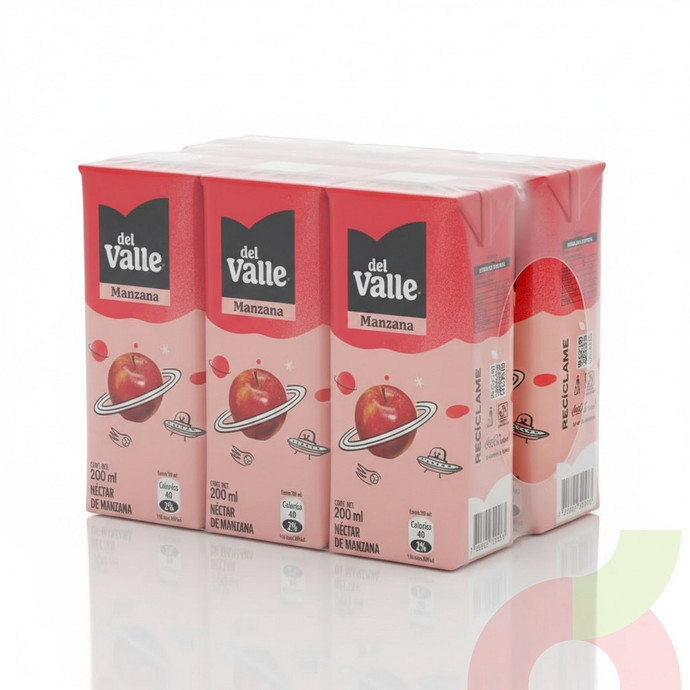 Pack Néctar Manzana Del Valle 200Ml 6 Unidades - pack manzana.JPG