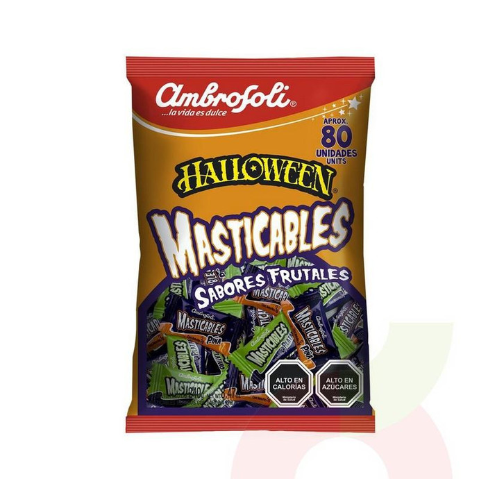 Masticables Frutales Halloween Ambrosoli 240Gr - Halloween Masticables Flowpack 80*3Gr
