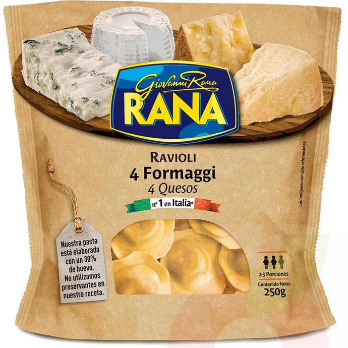 Pasta Ravioli 4 Quesos La Rana 250Gr - Pasta Ravioli 4 Quesos La Rana 250Gr