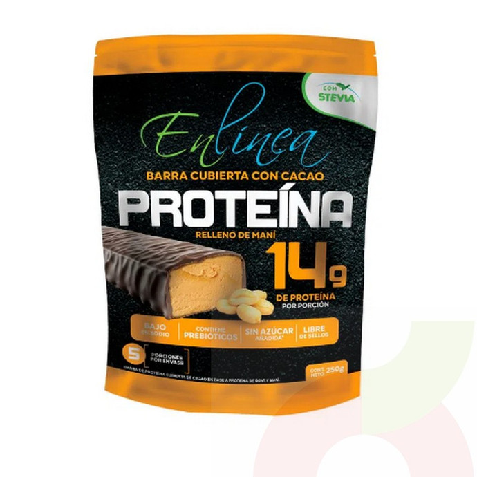 Barra de Proteína Maní Cacao 250Gr - Barra de mani y cacao en lineas proteina .jpg