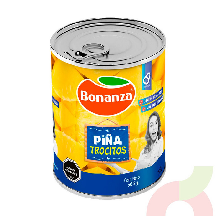 Piña Trocitos Bonanza 565Gr  - piña bonanza.JPG