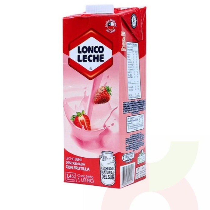 Leche Semidescremada Sabor Frutilla Loncoleche 1Lt - Leche Semidescremada Sabor Frutilla Loncoleche 1 Litro