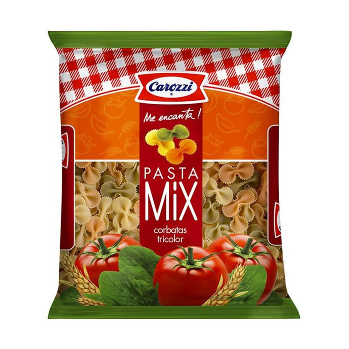 Pasta Corbatas Tricolor Carozzi 400Gr - Pasta Corbatas Tricolor Carozzi 400Gr