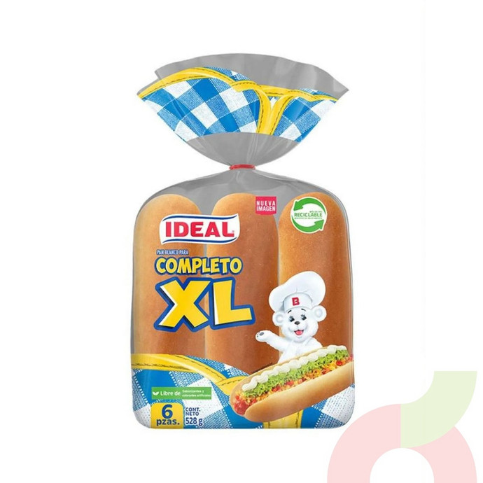 Pan Hot Dog XL Ideal 528Gr 6 Unidades - 7803403002632.JPG