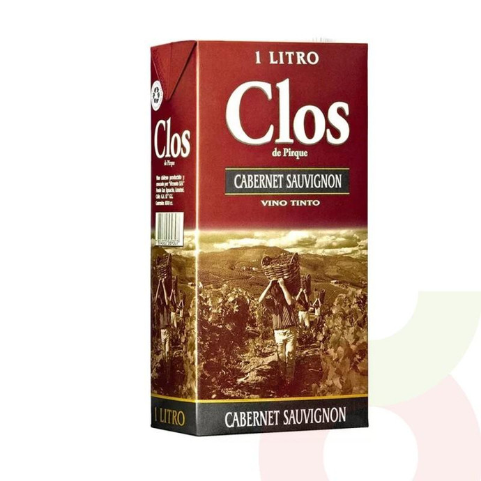 Vino Tinto Clos de Pirque 1Lt  - Vino Clos 1Lt Tetra Tinto
