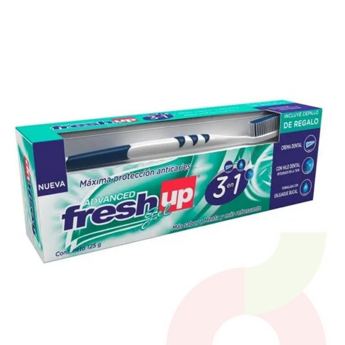 Pasta Dental + Cepillo Dental Advanced Gel 3 en 1 Fresh Up 125Gr - Crema Dental + Cepillo-Fresh Up 125Gr