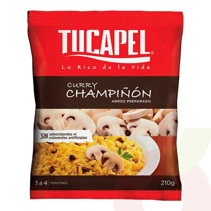 Arroz Especial Preparado Curry Champiñon Tucapel 210Gr - Arroz Especial Preparado Curry Champiñon Tucapel 210Gr