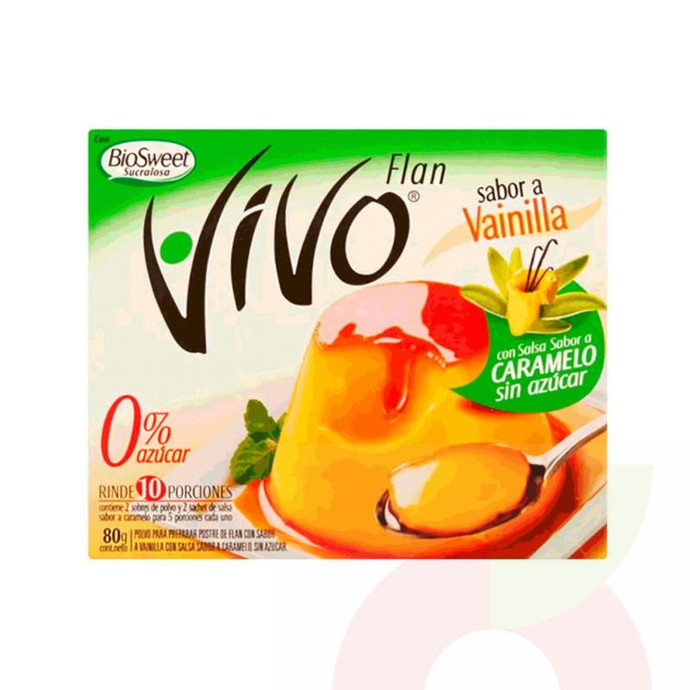 Flan Vainilla 0 Azúcar 80Gr - Flan Sabor Vainilla 0 Azucar 80 Gr