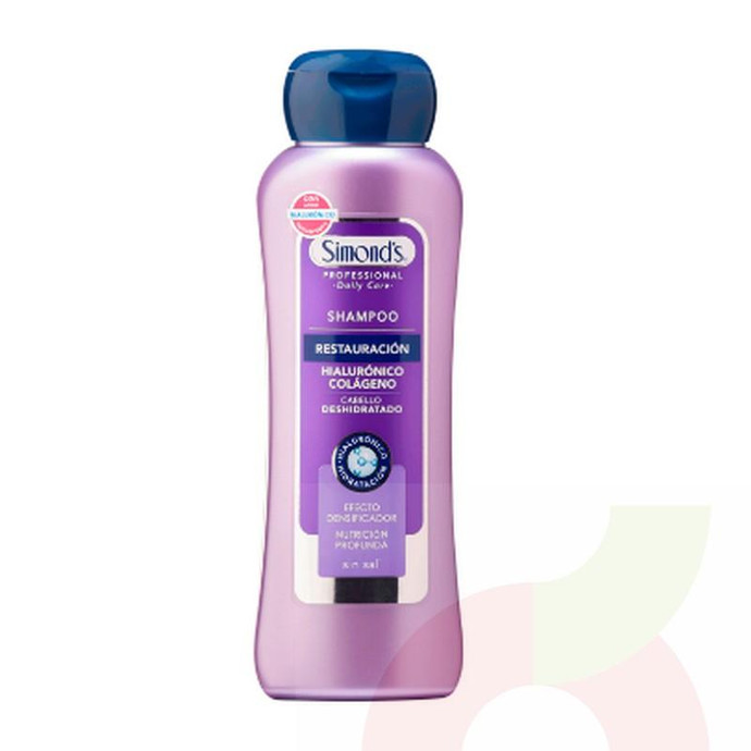Shampoo Restauración Hialurónico Colágeno Cabello Deshidratado Simonds 410Ml - Shampoo Restauración Ácido Hialurónico Y Colágeno-Simonds 410Ml