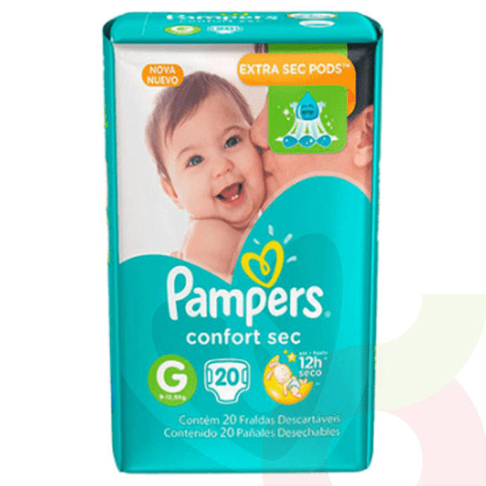 Pañal Pampers Confort Sec Talla G 20 Uni - Pañales Confort Sec Talla G 20 Unid-Pampers