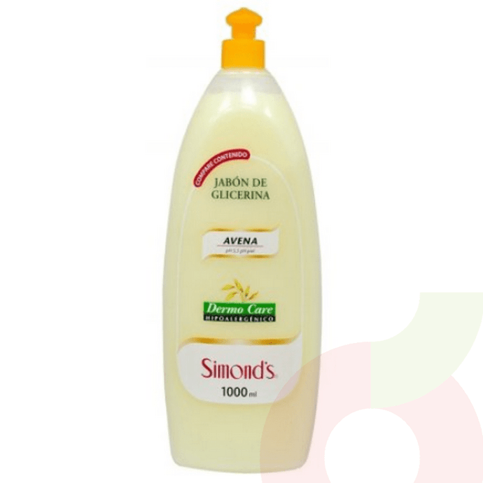 Jabón Glicerina Hipoalergénico Avena Simonds 1Lt - Jabón Simonds 1 Lt Avena