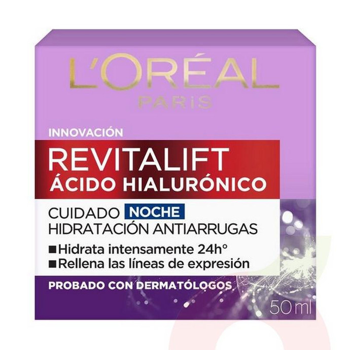 Crema Revitalif Ácido Hialurónico Noche L´oréal 50Ml - Crema Revitalif Acido Hialuronico Noche-L´Oreal 50Ml