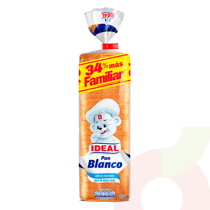 Pan Molde Blanco XL 0% Colesterol Ideal 740Gr - Pan De Molde Blanco Ideal Xl 0% Colesterol