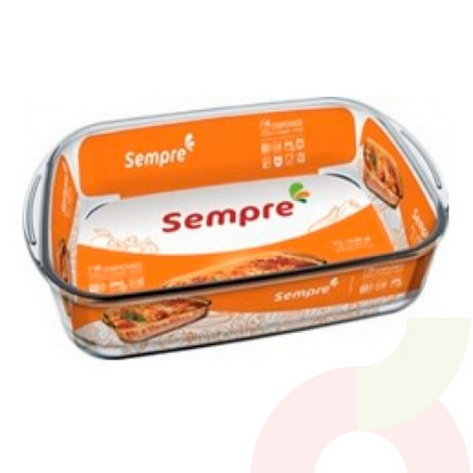 Asadera Rectangular Sempre 4Lt - asadera vidrio templado sempre 4L.JPG