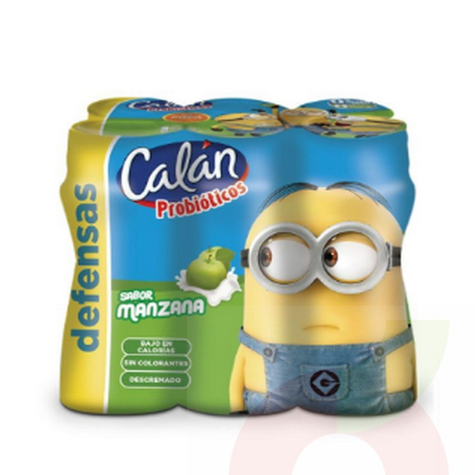 Probiótico Pack de 6 Unidades Sabor Manzana Calan 540 Ml - Calan manzana .jpg
