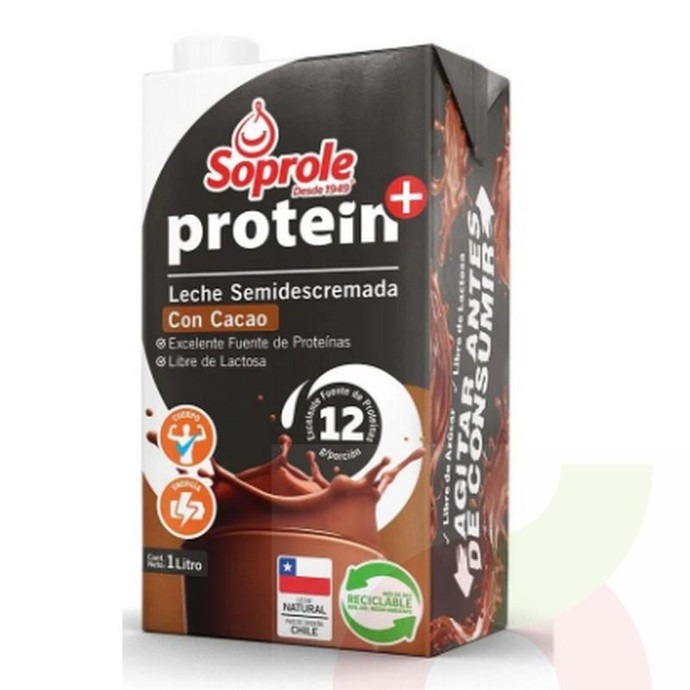 Leche Protein con Cacao Soprole 1Lt - Leche Soprole Protein Con Cacao 1 Litro