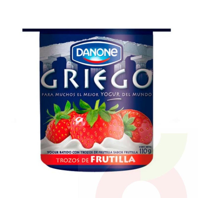 Yoghurt Griego Trozos De Frutilla Danone 110Gr - Yogurt Griego Trozos De Frutilla-Danone 110Gr