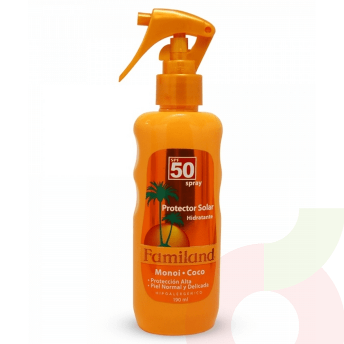 Protector Solar Hidratante Monoi Coco 50SPF Spray Familand 190Ml - Protector Solar Coco Monoi F-50-Familand-Spray
