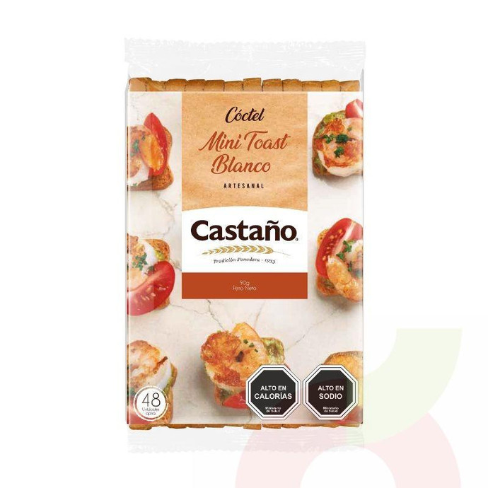Coctel Mini Toast Blanco Castaño 90Gr - Mini Toast-Castaño 100Gr