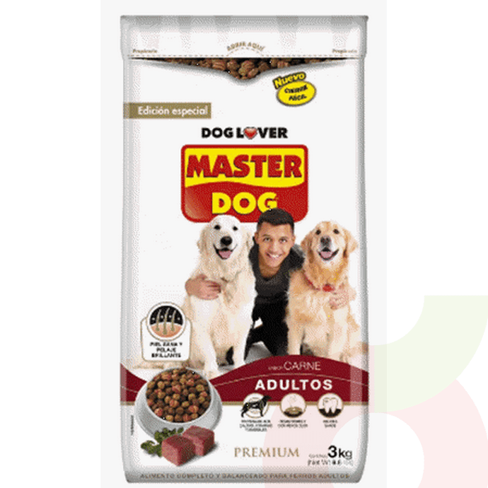 Alimento Perro Carne Premium Master Dog 3Kg - Master Dog Carne 3 Kg