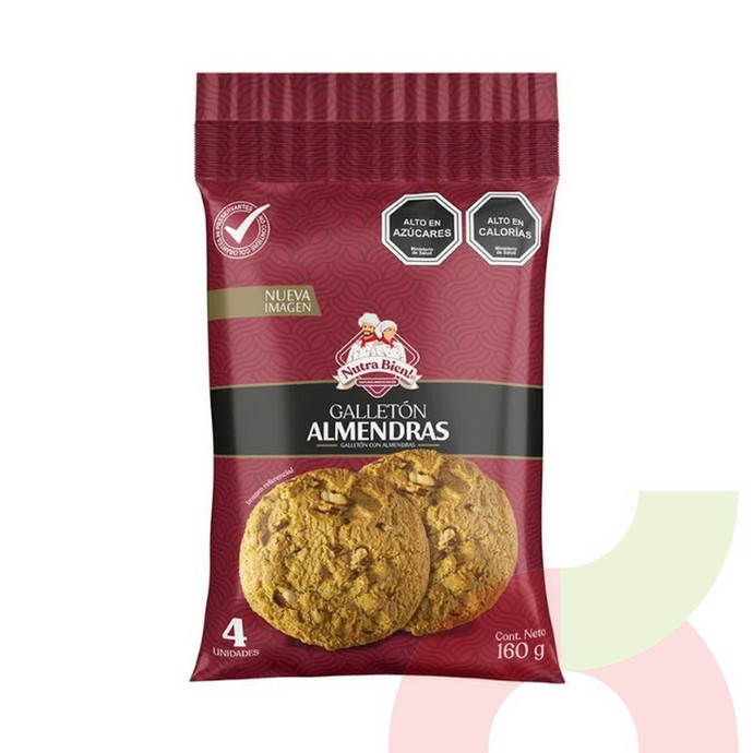 Galletón Almendras Nutra Bien 160Gr 4 Unidades - 7803525001162.JPG